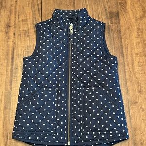 JCrew Crewcuts quilted navy/white polka dot vest
